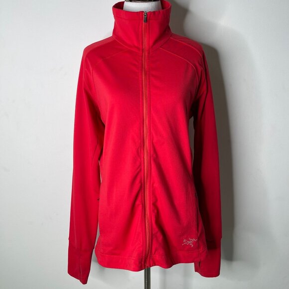 Arcteryx Women's Red Full Zip Up Fleece Pullover Jacket Size Large - Picture 1 of 16